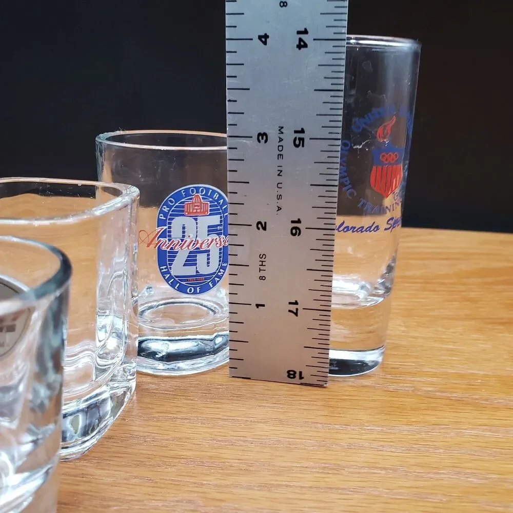 Lot 4 Sports Collectible Shot Glasses ESPN Disney Olympic Training Pro Football